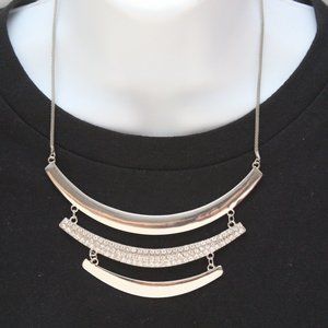 GUESS Women's Silver-Tone Bib Statement Necklace